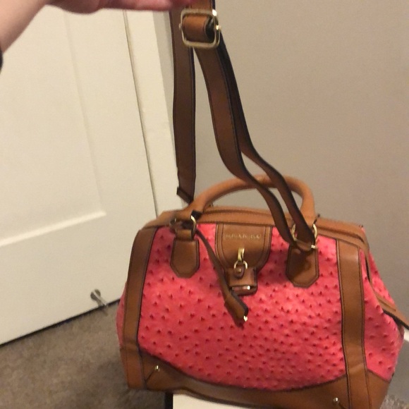 Brand New London Fog Hot Pink Satchel W/ or W/out Strap .. Leather Bag - Picture 4 of 8
